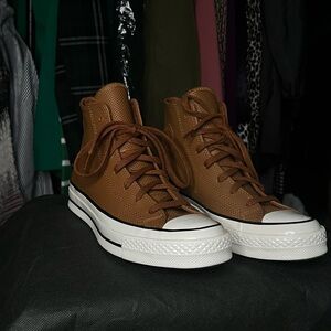 Stylish Brown High-Top Sneakers